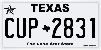 TX license plate CUP2831
