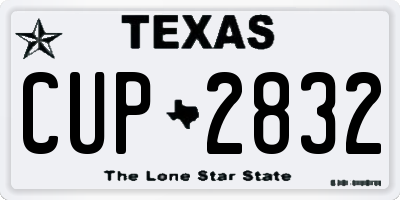 TX license plate CUP2832