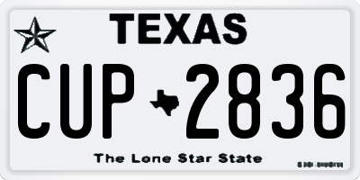 TX license plate CUP2836