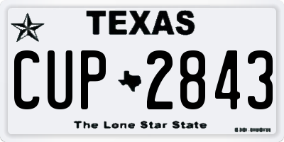 TX license plate CUP2843