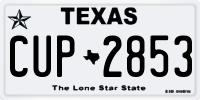 TX license plate CUP2853