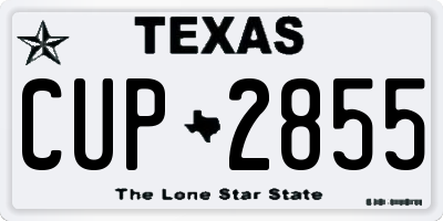 TX license plate CUP2855