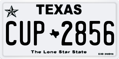 TX license plate CUP2856