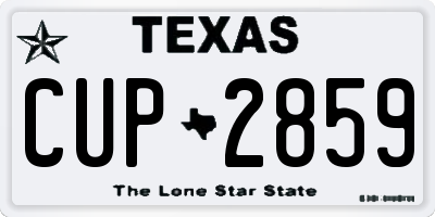 TX license plate CUP2859