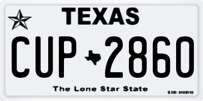TX license plate CUP2860