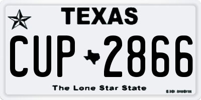 TX license plate CUP2866