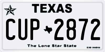 TX license plate CUP2872