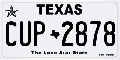 TX license plate CUP2878