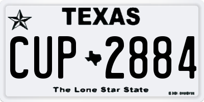 TX license plate CUP2884