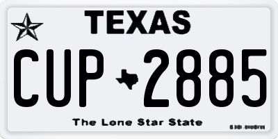TX license plate CUP2885