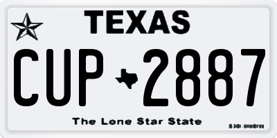 TX license plate CUP2887
