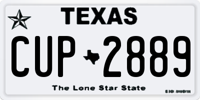 TX license plate CUP2889