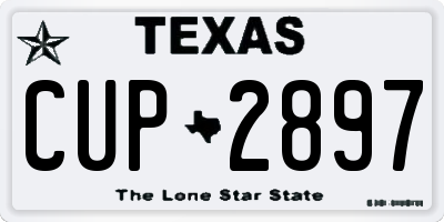 TX license plate CUP2897