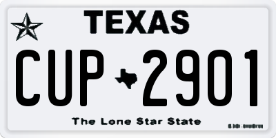 TX license plate CUP2901