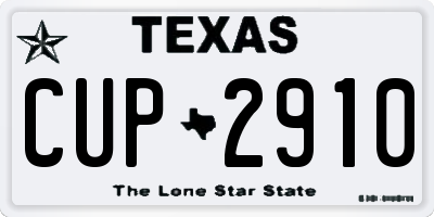 TX license plate CUP2910