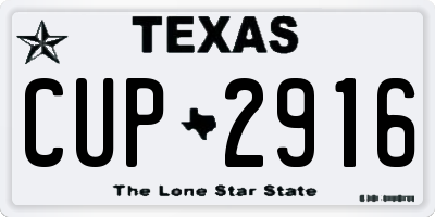 TX license plate CUP2916