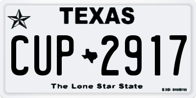 TX license plate CUP2917