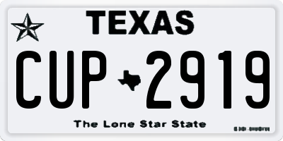 TX license plate CUP2919