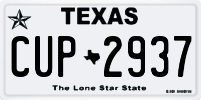 TX license plate CUP2937