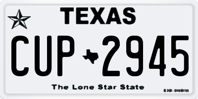 TX license plate CUP2945