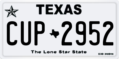 TX license plate CUP2952
