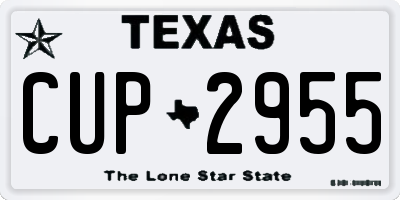 TX license plate CUP2955