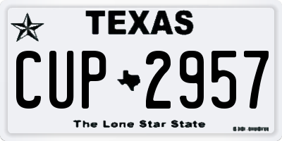 TX license plate CUP2957