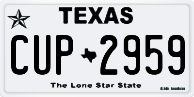 TX license plate CUP2959