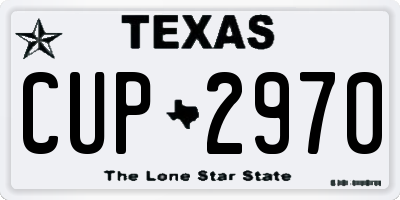 TX license plate CUP2970