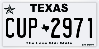 TX license plate CUP2971