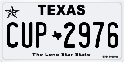 TX license plate CUP2976