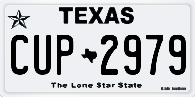 TX license plate CUP2979