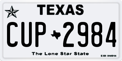 TX license plate CUP2984