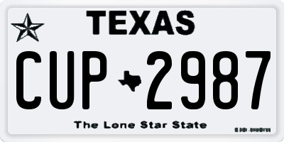 TX license plate CUP2987
