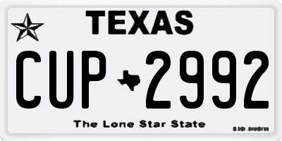 TX license plate CUP2992