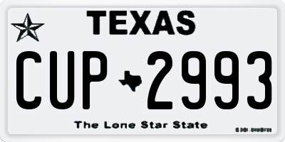 TX license plate CUP2993