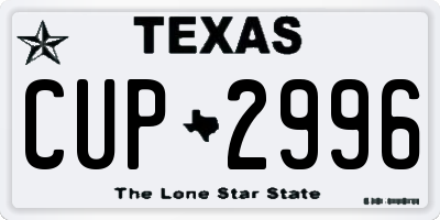 TX license plate CUP2996