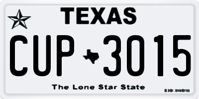 TX license plate CUP3015
