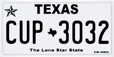 TX license plate CUP3032