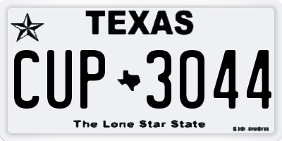 TX license plate CUP3044