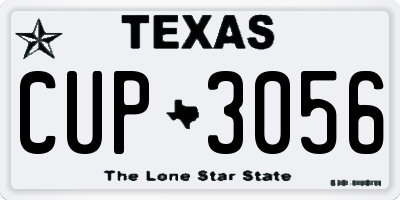 TX license plate CUP3056