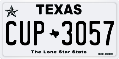 TX license plate CUP3057