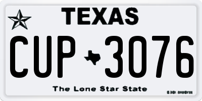 TX license plate CUP3076
