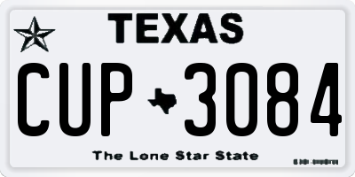 TX license plate CUP3084