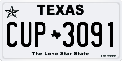 TX license plate CUP3091
