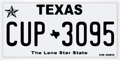 TX license plate CUP3095