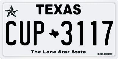 TX license plate CUP3117