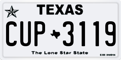 TX license plate CUP3119