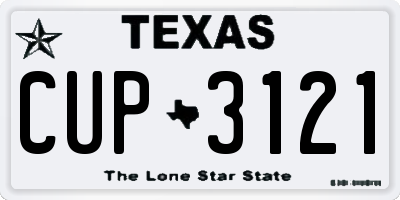 TX license plate CUP3121