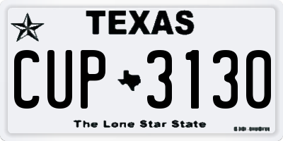 TX license plate CUP3130